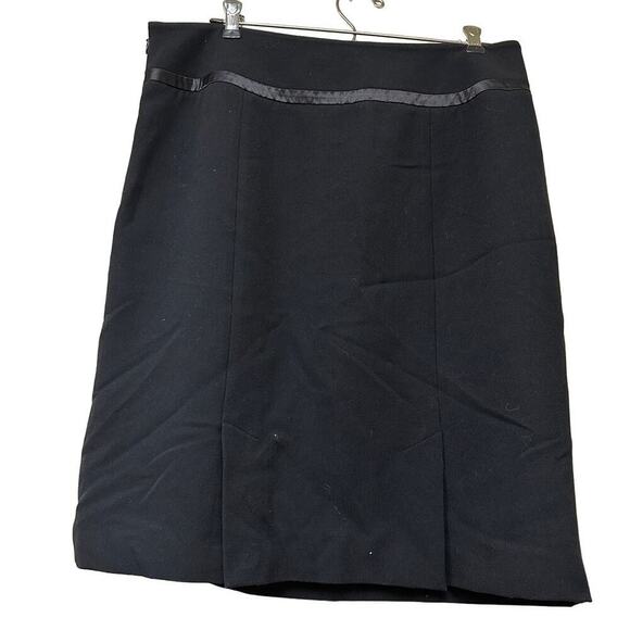 Josephine Chaus Black Office Siren Lined Knee Length Work Straight Skirt Size 12 - Picture 1 of 10